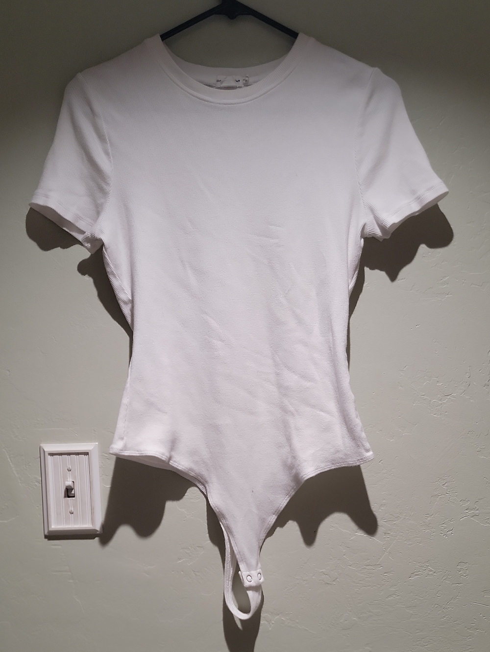 Good American White Short-Sleeve Ribbed Bodysuit